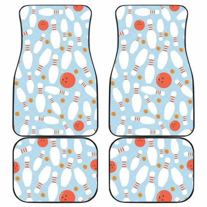 Bowling Ball Bowling Pins Blue Blackground Front And Back Car Mats 160830 - YourCarButBetter