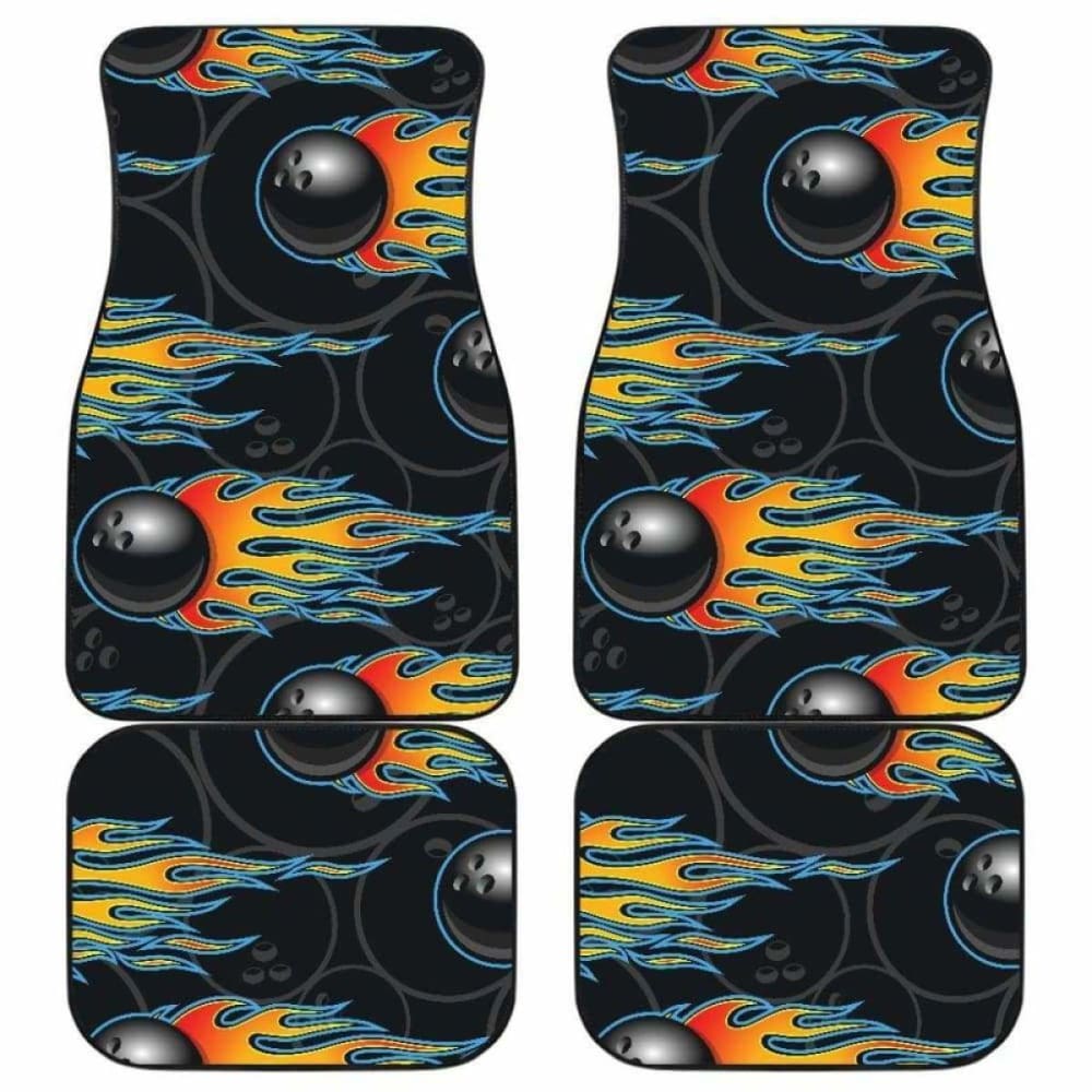 Bowling Balls Flame Pattern Front And Back Car Mats 160830 - YourCarButBetter