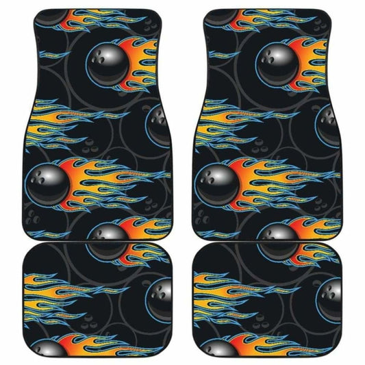 Bowling Balls Flame Pattern Front And Back Car Mats 160830 - YourCarButBetter