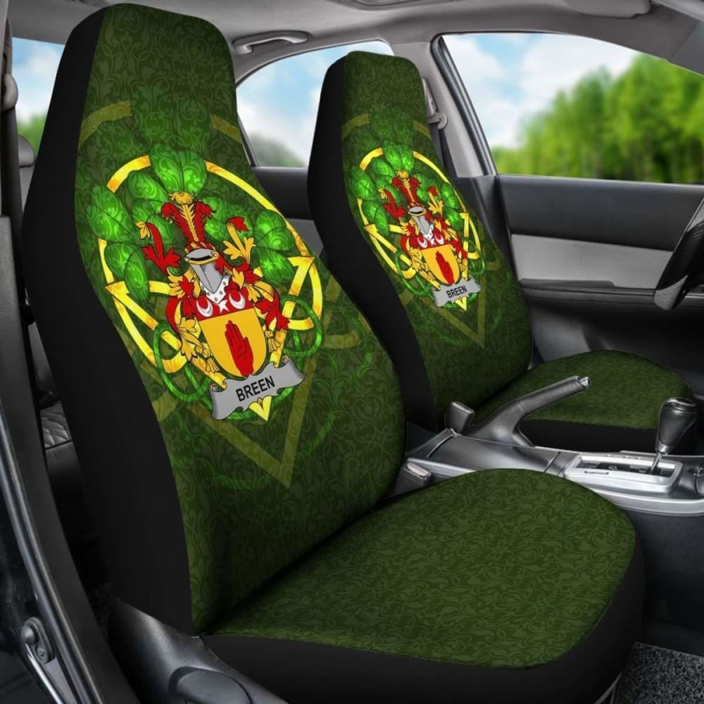 Breen Or O’Breen Ireland Car Seat Cover Celtic Shamrock (Set Of Two) 154230 - YourCarButBetter