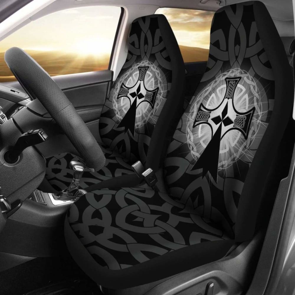 Brittany Car Seat Cover - Brittany Symbol With Celtic Cross 160905