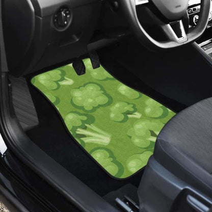 Broccoli Pattern Green Background Front And Back Car Mats 194013 - YourCarButBetter