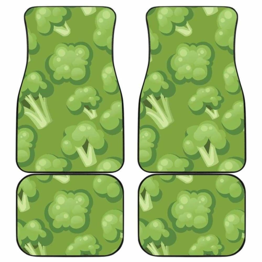 Broccoli Pattern Green Background Front And Back Car Mats 194013 - YourCarButBetter