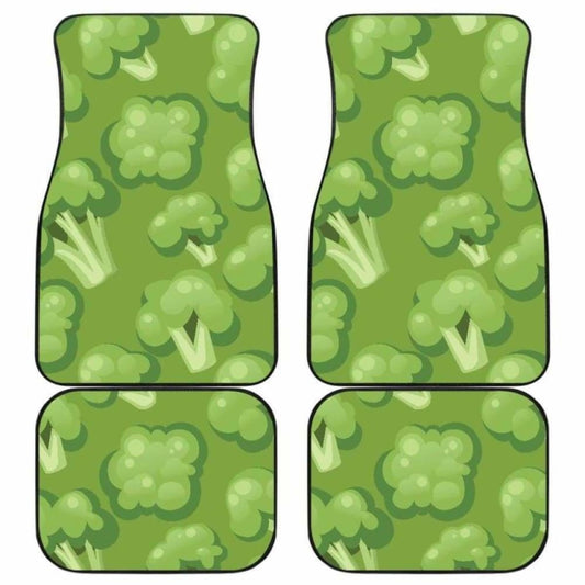 Broccoli Pattern Green Background Front And Back Car Mats 194013 - YourCarButBetter