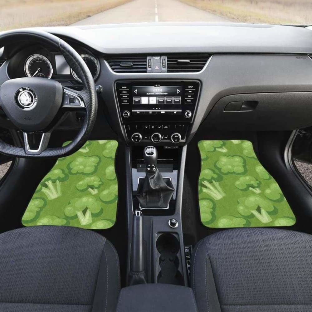 Broccoli Pattern Green Background Front And Back Car Mats 194013 - YourCarButBetter