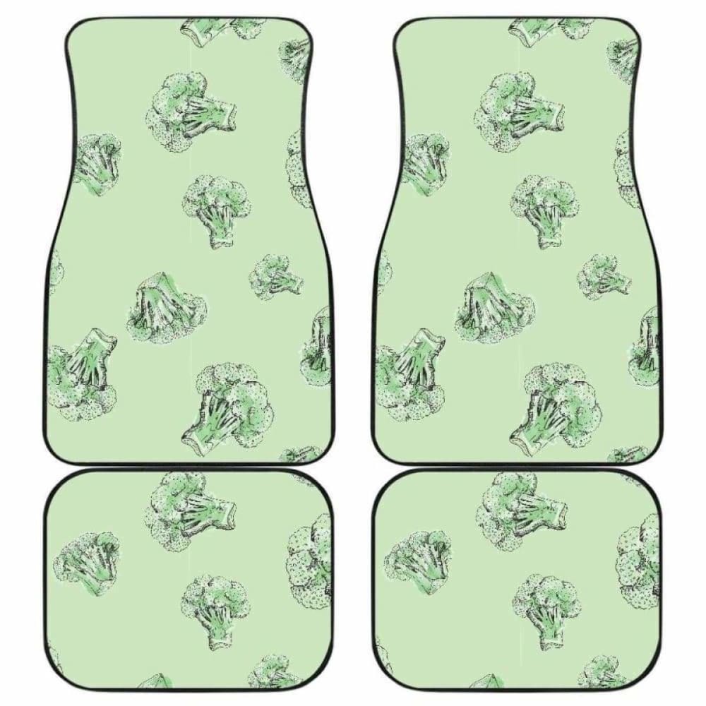 Broccoli Sketch Pattern Front And Back Car Mats 194013 - YourCarButBetter
