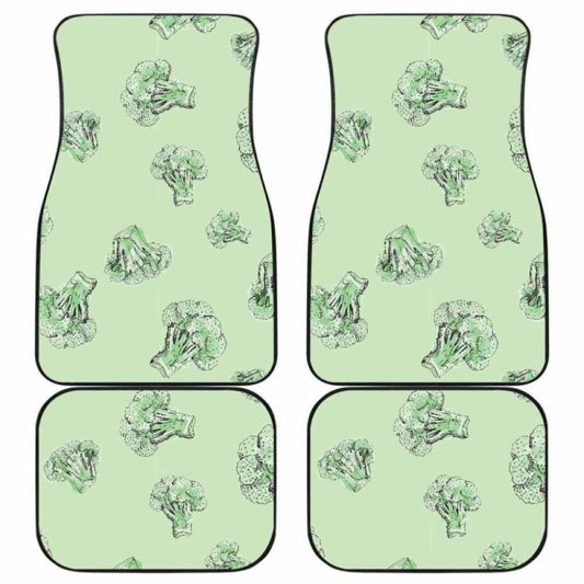Broccoli Sketch Pattern Front And Back Car Mats 194013 - YourCarButBetter