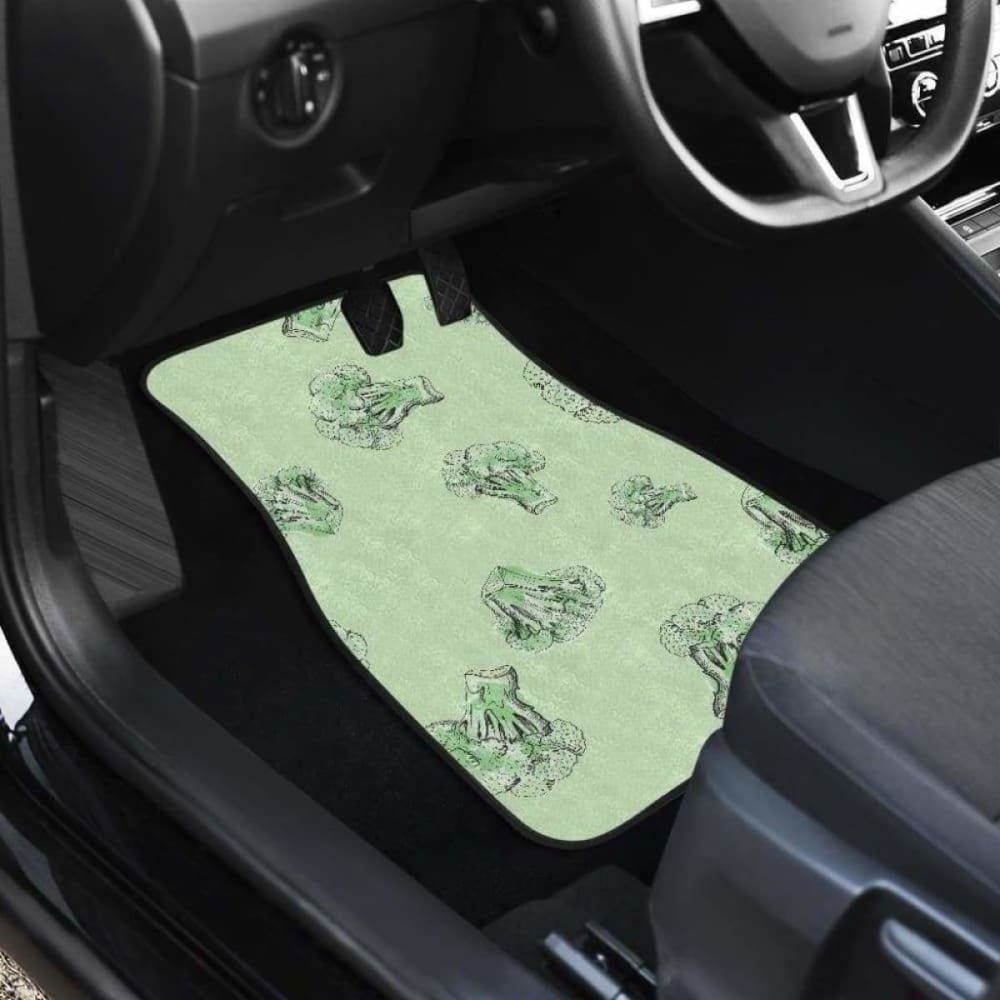 Broccoli Sketch Pattern Front And Back Car Mats 194013 - YourCarButBetter