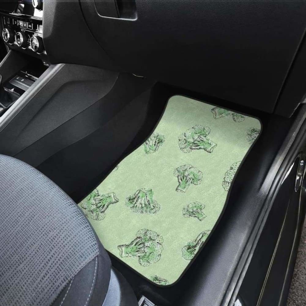Broccoli Sketch Pattern Front And Back Car Mats 194013 - YourCarButBetter