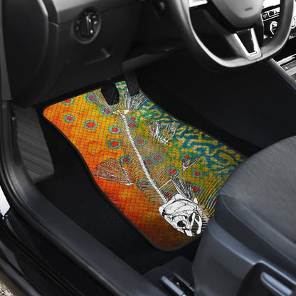 Brook Trout Bones And Skin Pattern Fishing Car Floor Mats 182417 - YourCarButBetter
