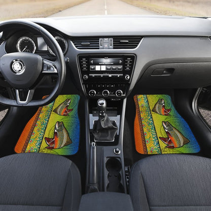 Brook Trout Fish Scale Pattern Fishing Car Floor Mats 182417 - YourCarButBetter