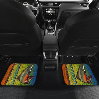 Brook Trout Fish Scale Pattern Fishing Car Floor Mats 182417 - YourCarButBetter