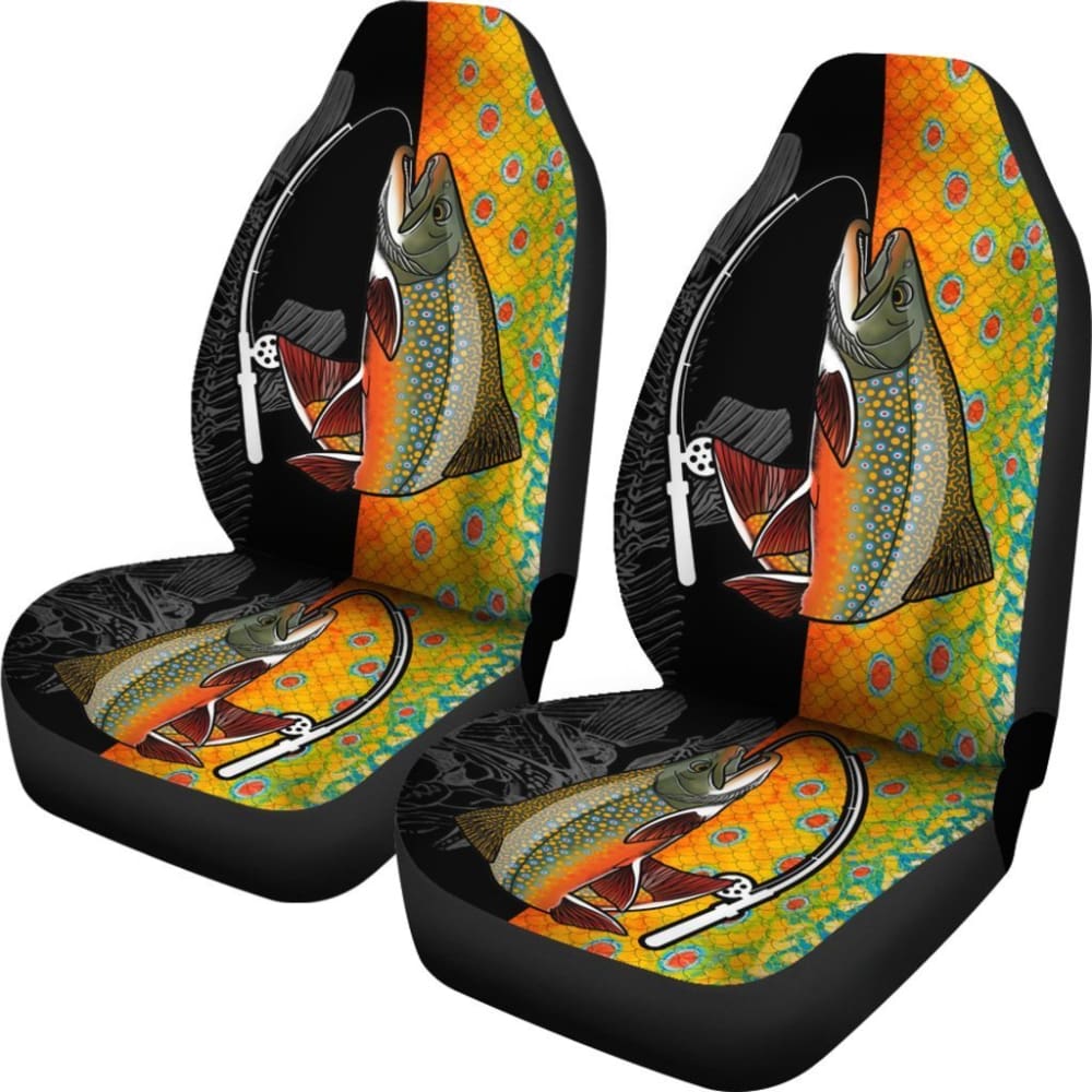 Brook Trout Fishing Car Seat Covers 182417 - YourCarButBetter