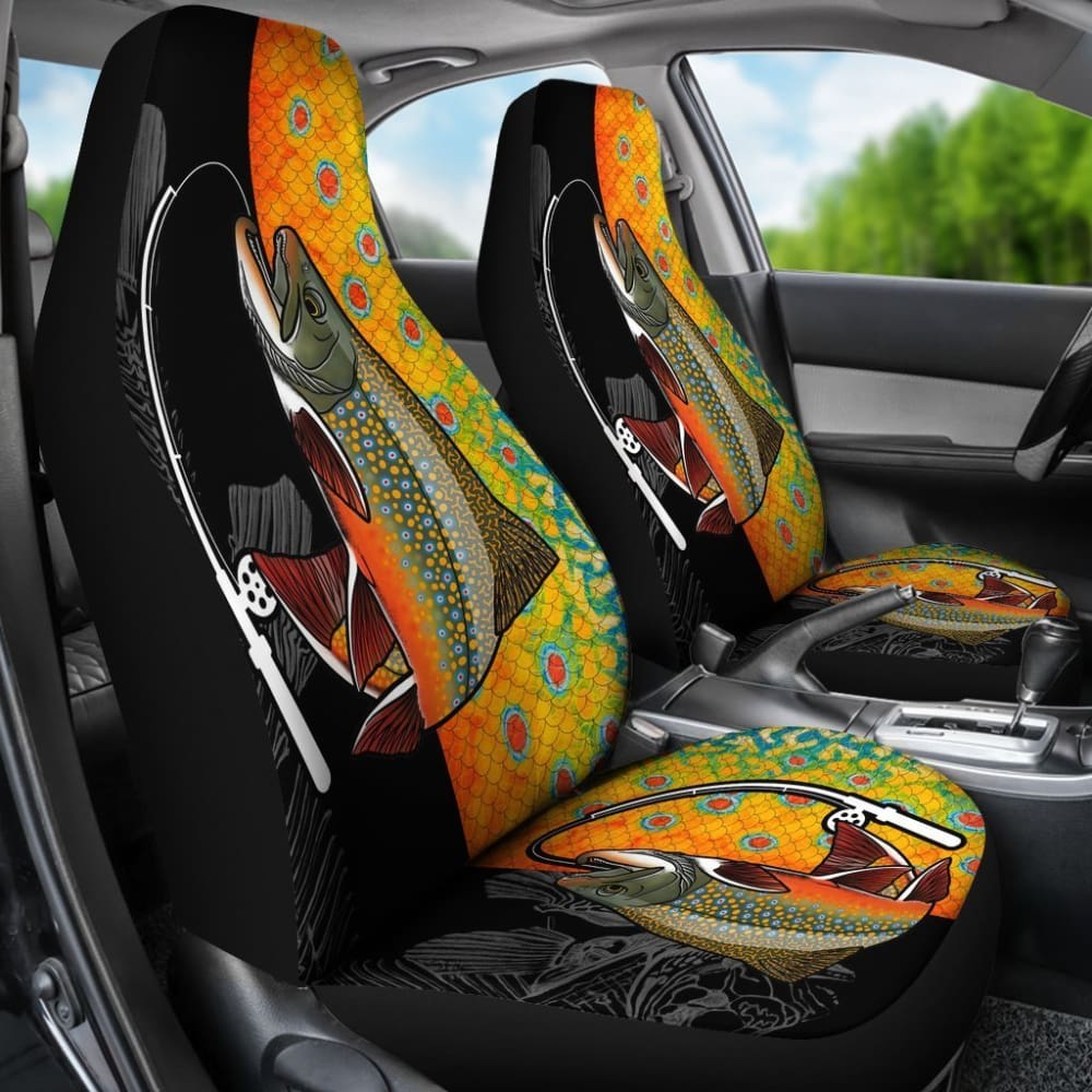 Brook Trout Fishing Car Seat Covers 182417 - YourCarButBetter
