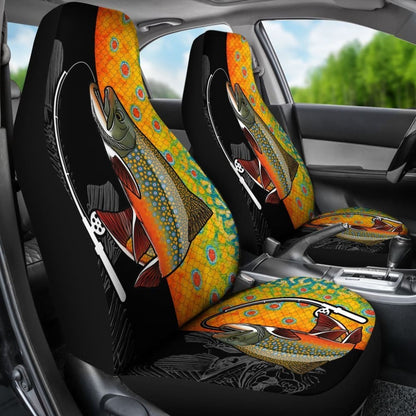 Brook Trout Fishing Car Seat Covers 182417 - YourCarButBetter