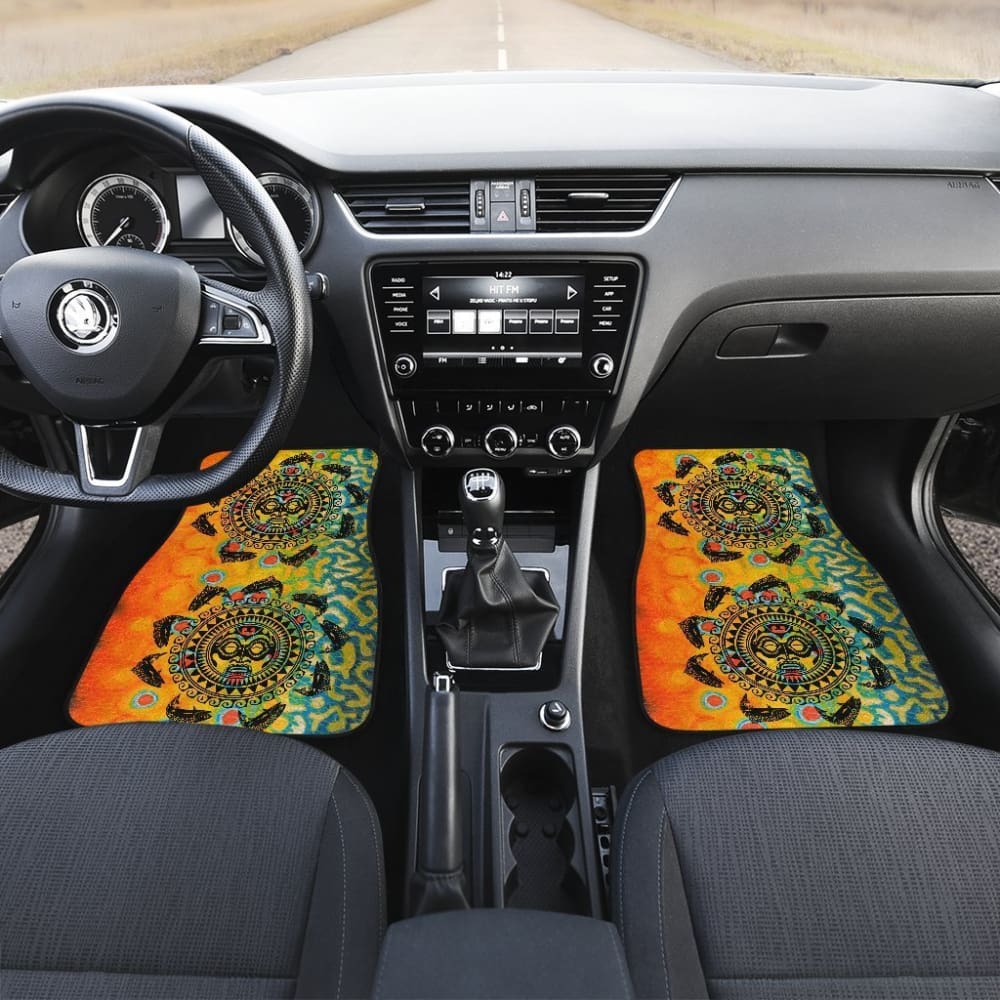 Brook Trout Hawaii Tiki Face Pattern Fishing Car Floor Mats 182417 - YourCarButBetter