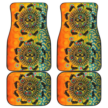 Brook Trout Hawaii Tiki Face Pattern Fishing Car Floor Mats 182417 - YourCarButBetter