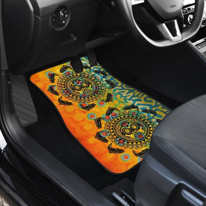 Brook Trout Hawaii Tiki Face Pattern Fishing Car Floor Mats 182417 - YourCarButBetter