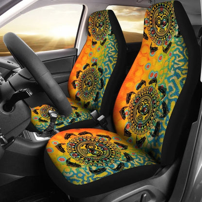 Brook Trout Hawaii Tiki Face Pattern Fishing Car Seat Covers 182417 - YourCarButBetter