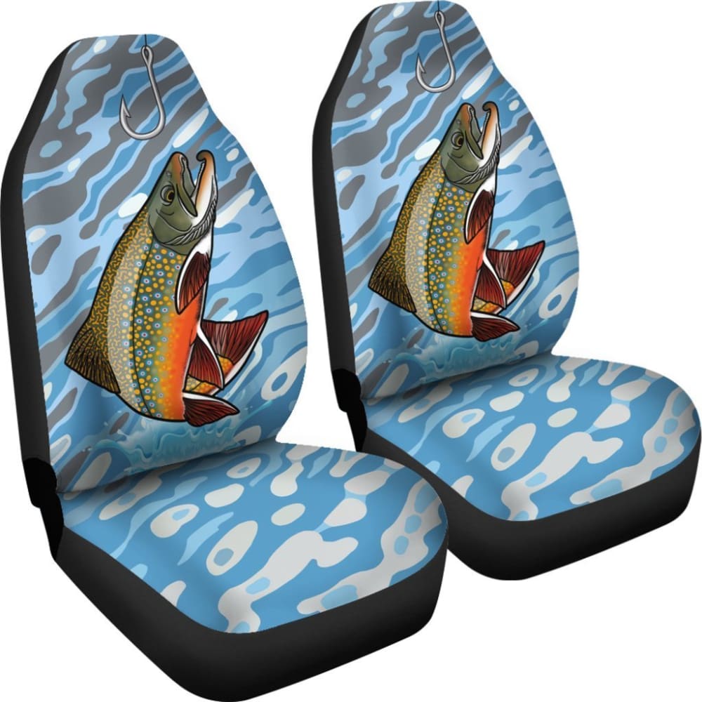 Brook Trout On The Water Fishing Car Seat Covers 182417 - YourCarButBetter
