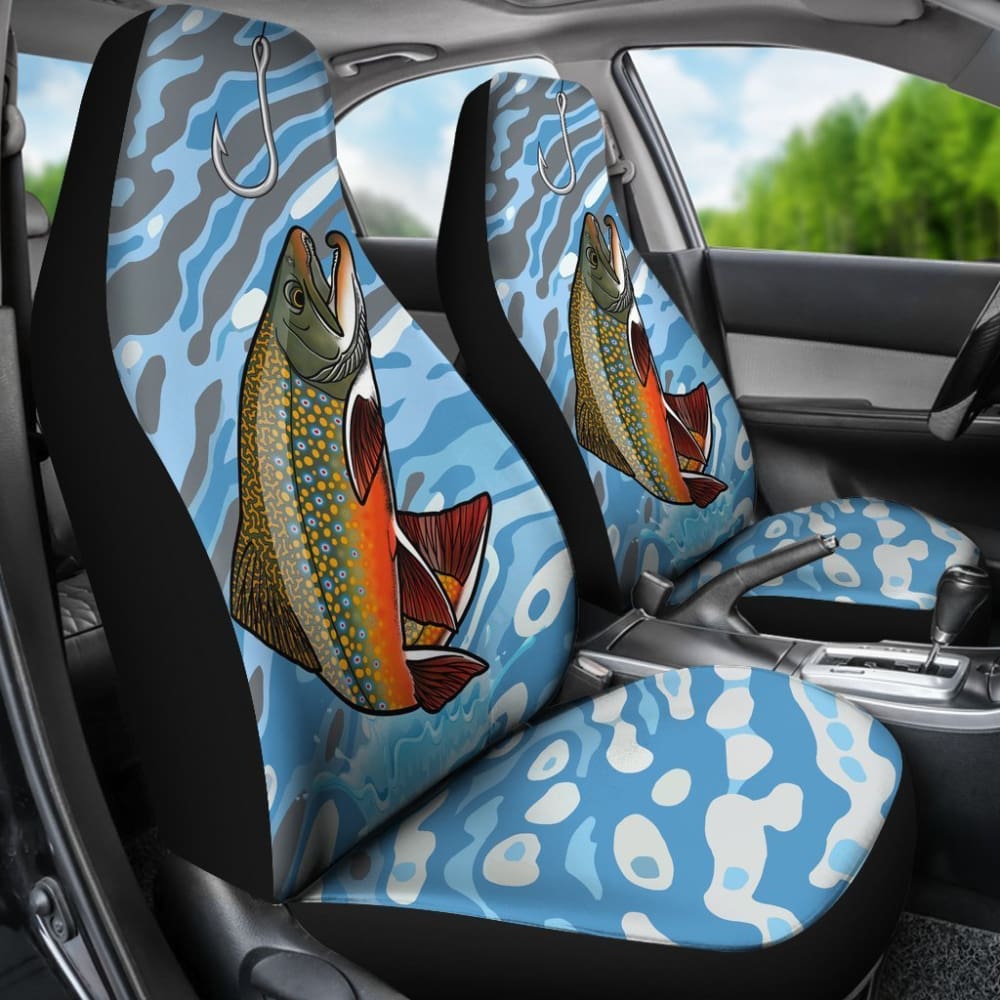 Brook Trout On The Water Fishing Car Seat Covers 182417 - YourCarButBetter