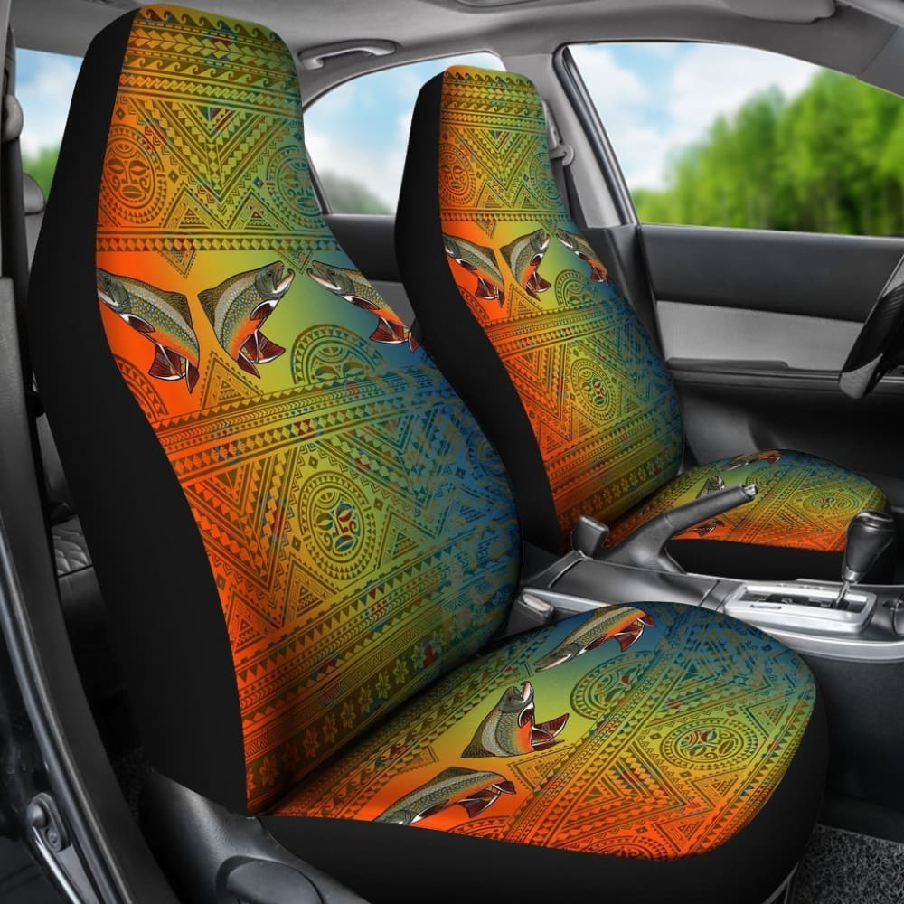 Brook Trout Skin Color Boho Pattern Fishing Car Seat Covers 182417 - YourCarButBetter