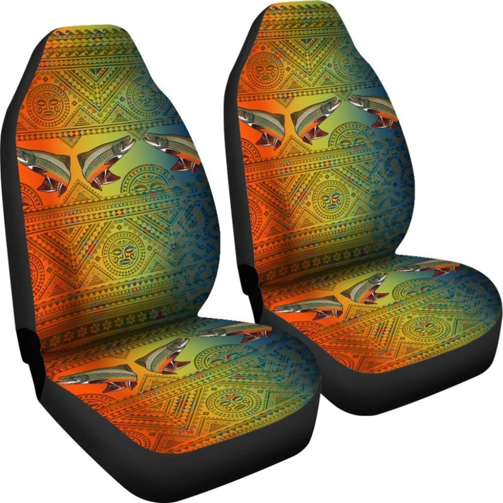 Brook Trout Skin Color Boho Pattern Fishing Car Seat Covers 182417 - YourCarButBetter