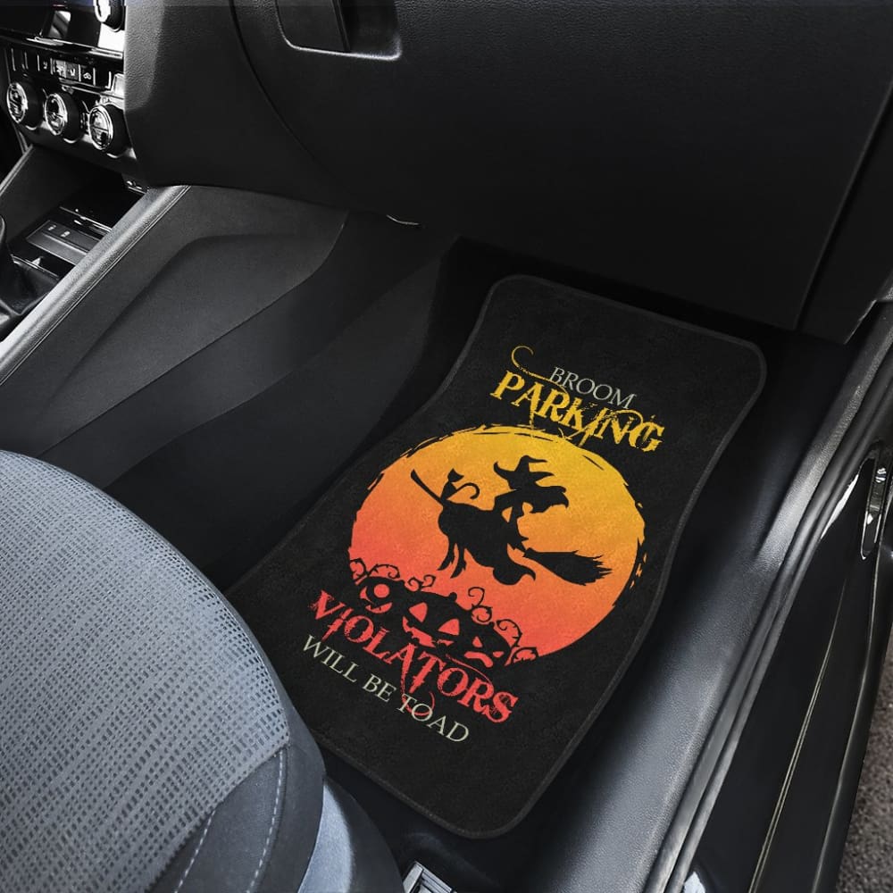 Broom Parking Violators Will be Toad Halloween Parking Car Floor Mats 211110 - YourCarButBetter