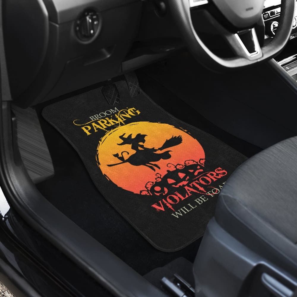 Broom Parking Violators Will be Toad Halloween Parking Car Floor Mats 211110 - YourCarButBetter