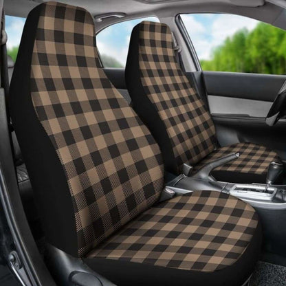 Brown And Black Buffalo Plaid Car Seat Covers 105905 - YourCarButBetter