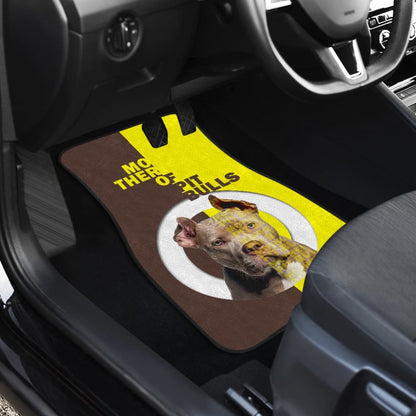 Brown And Yellow Mother of Pitbulls Car Floor Mats 210501 - YourCarButBetter