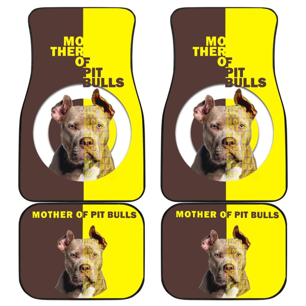 Brown And Yellow Mother of Pitbulls Car Floor Mats 210501 - YourCarButBetter