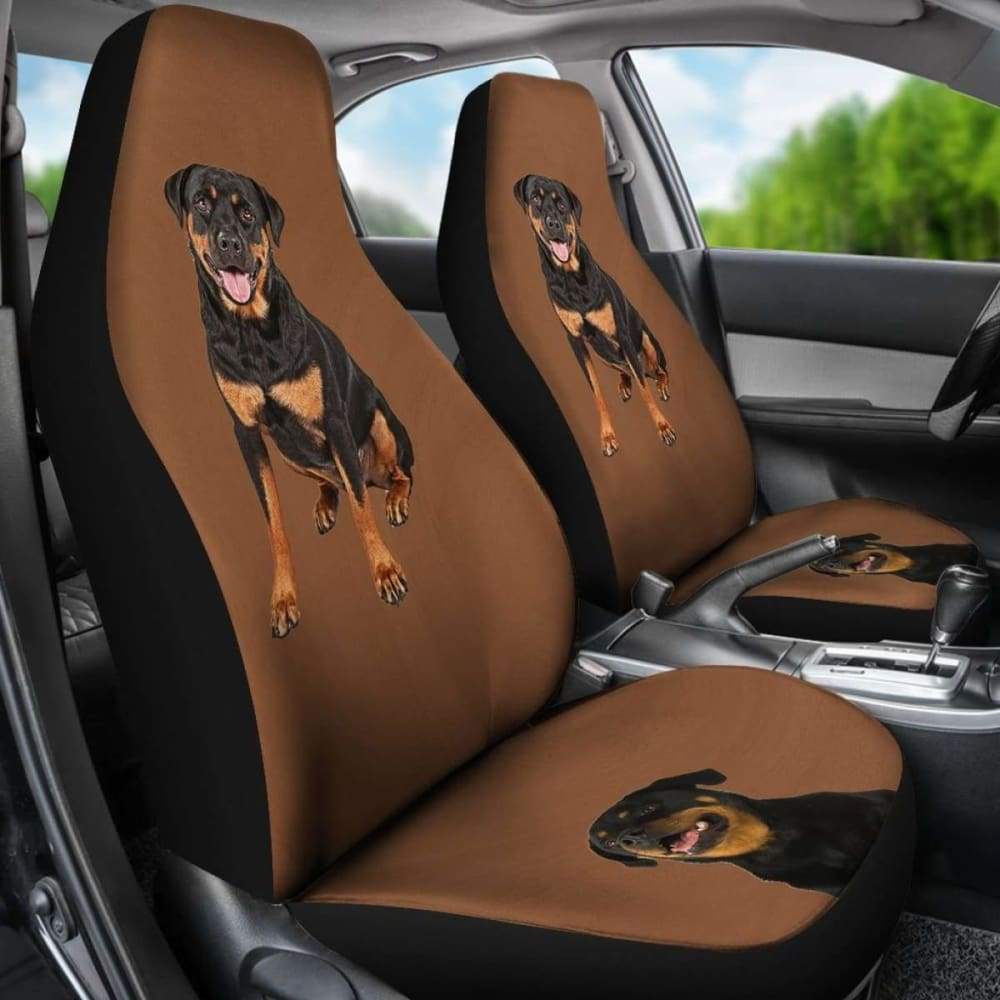 Brown Background Rottweiler Car Seat Cover 201309