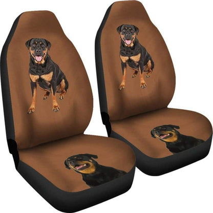 Brown Background Rottweiler Car Seat Cover 201309