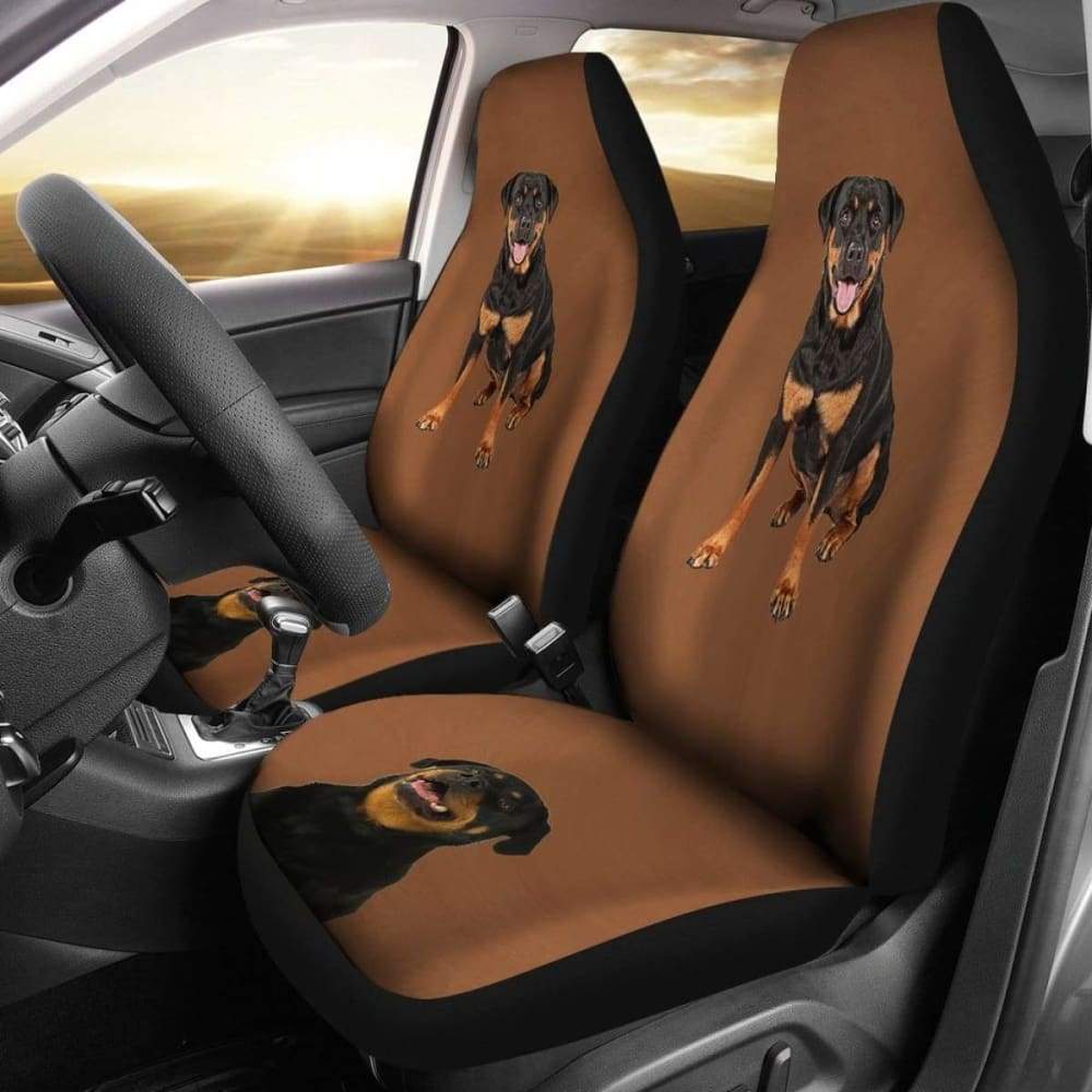 Brown Background Rottweiler Car Seat Cover 201309