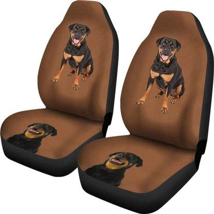 Brown Background Rottweiler Car Seat Cover 201309