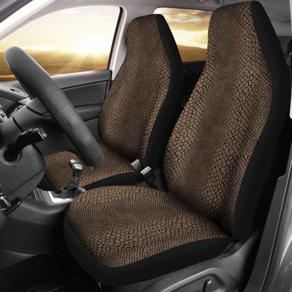 Brown Black Reptile Snake Skin Car Seat Covers 232125 - YourCarButBetter