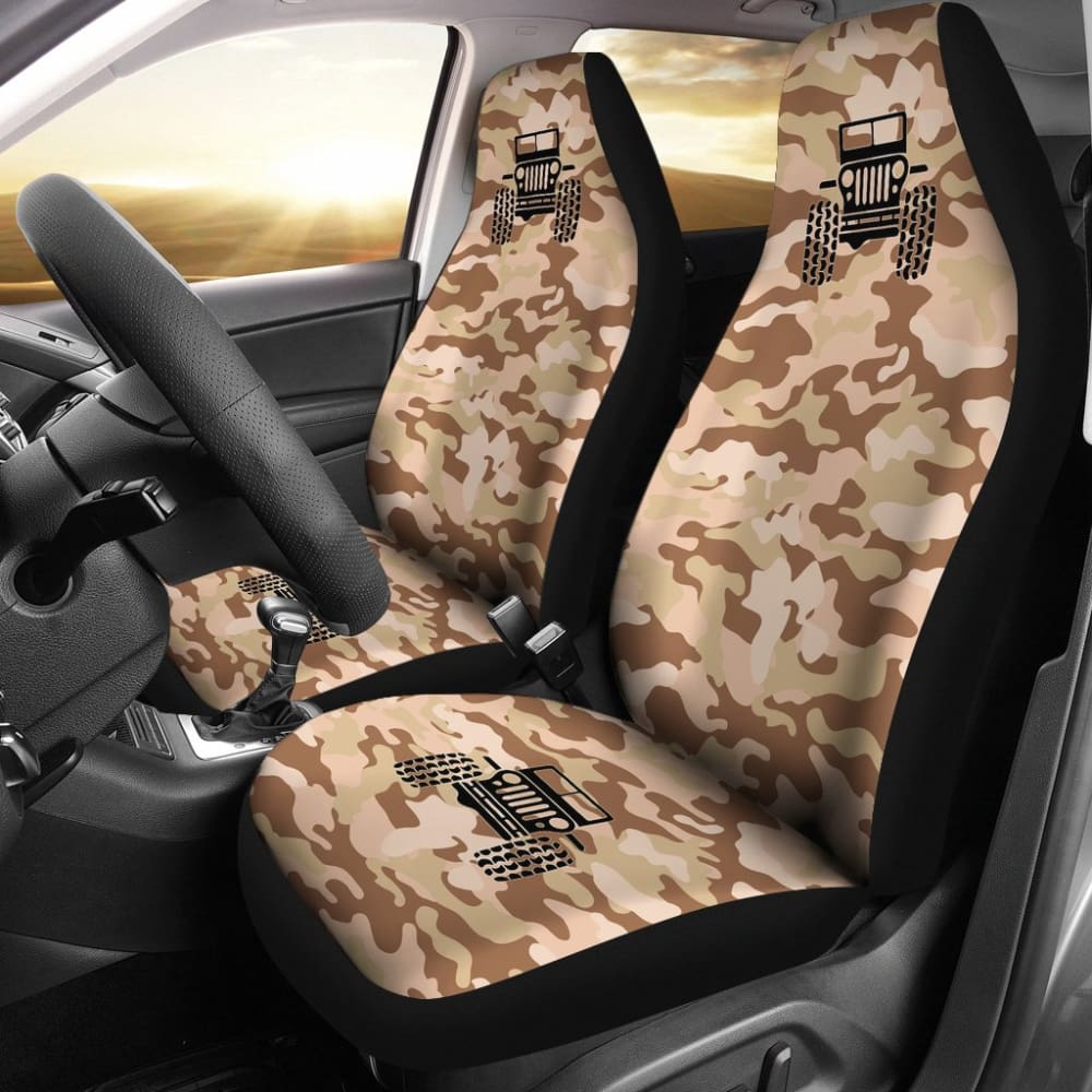 Brown Camouflage Color Tan Jeep Jeep Car Seats Covers 211204 - YourCarButBetter