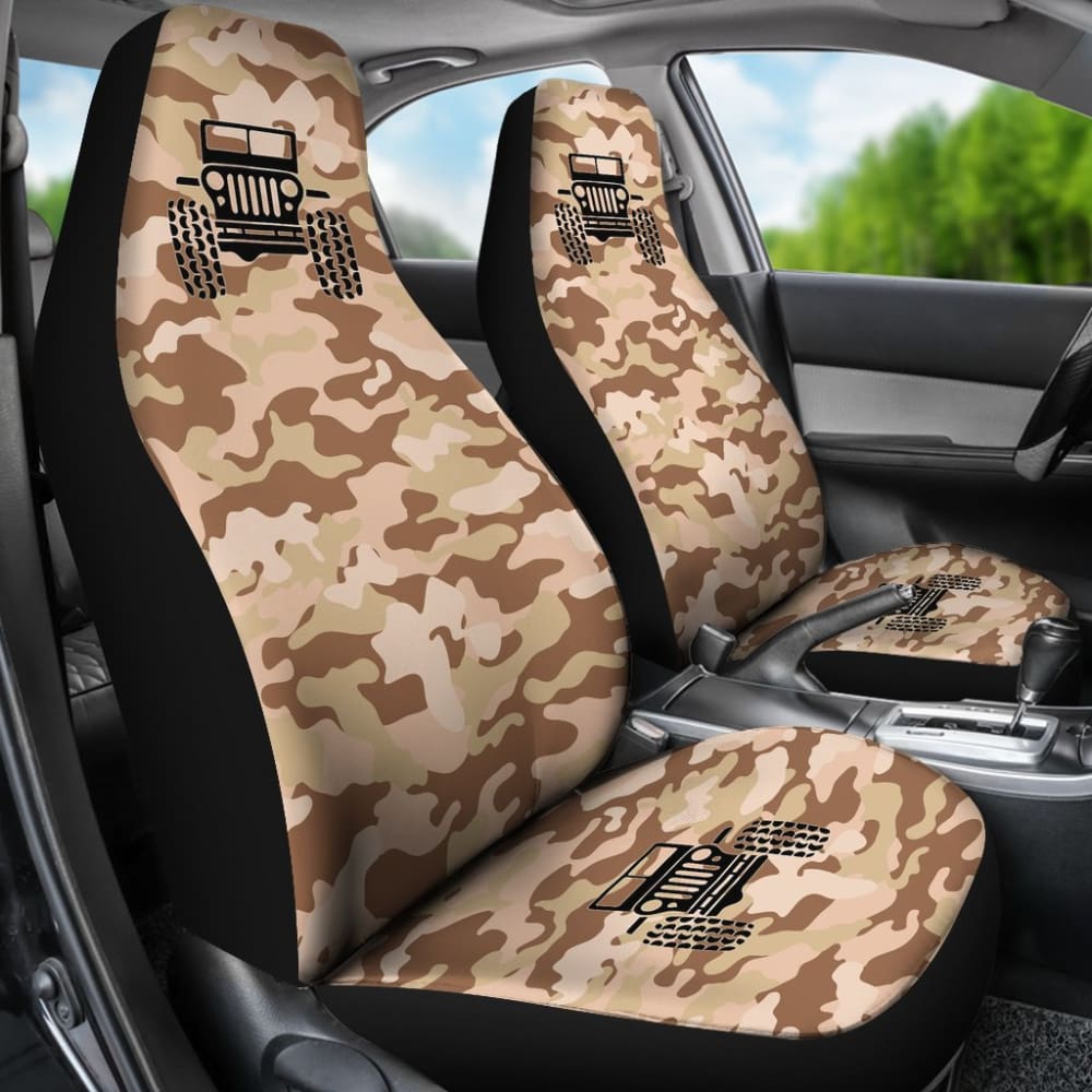 Brown Camouflage Color Tan Jeep Jeep Car Seats Covers 211204 - YourCarButBetter