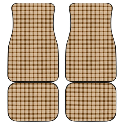 Brown Checked Buffalo Plaid Amazing Car Floor Mats 211606 - YourCarButBetter