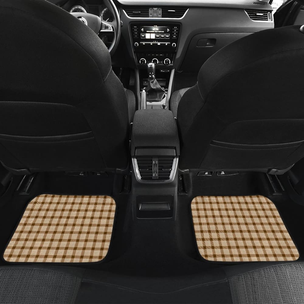 Brown Checked Buffalo Plaid Amazing Car Floor Mats 211606 - YourCarButBetter