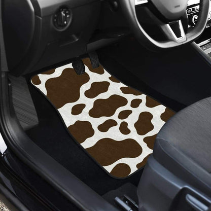 Brown Cowhide Printed Car Floor Mats 211206 - YourCarButBetter