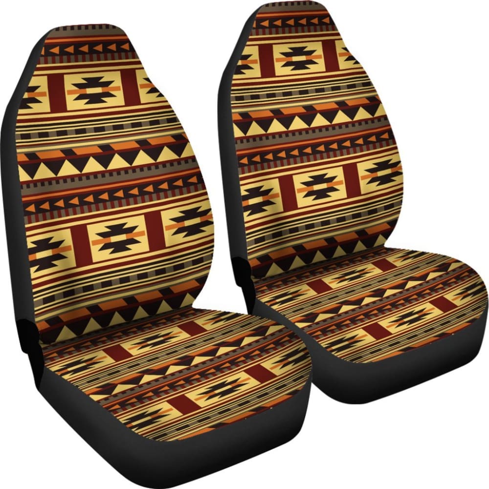 Brown Ethnic Pattern Native Car Seat Covers 093223 - YourCarButBetter