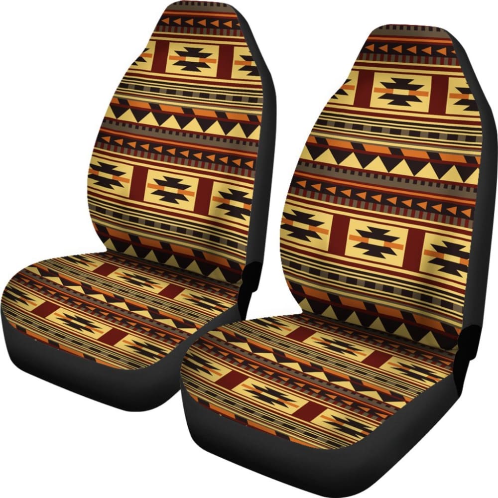 Brown Ethnic Pattern Native Car Seat Covers 093223 - YourCarButBetter
