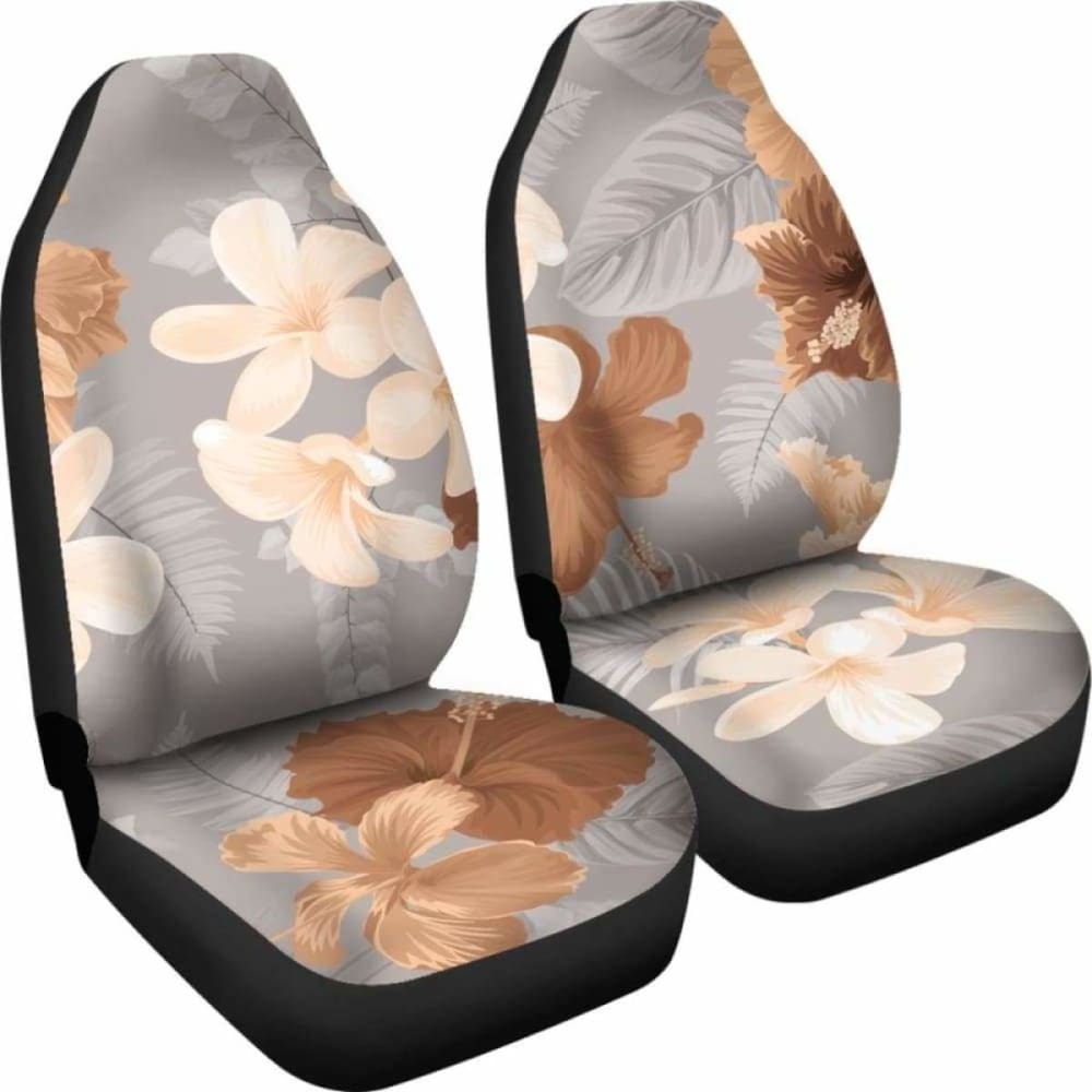 Brown Flowers Car Seat Covers 153908 - YourCarButBetter