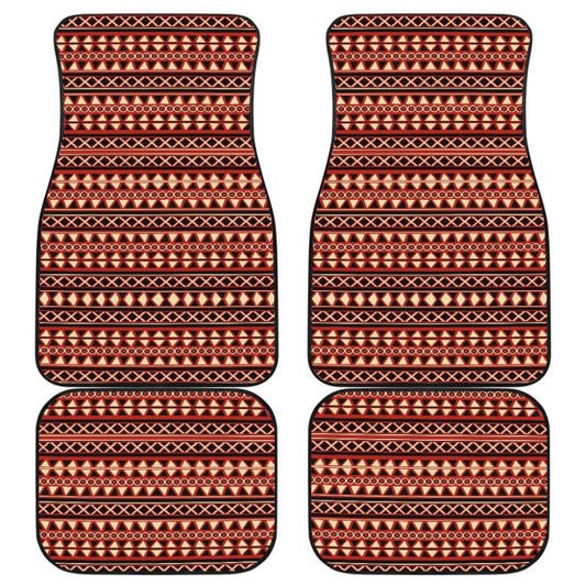 Brown Orange Aztec Pattern Car Floor Mats 211001 - YourCarButBetter