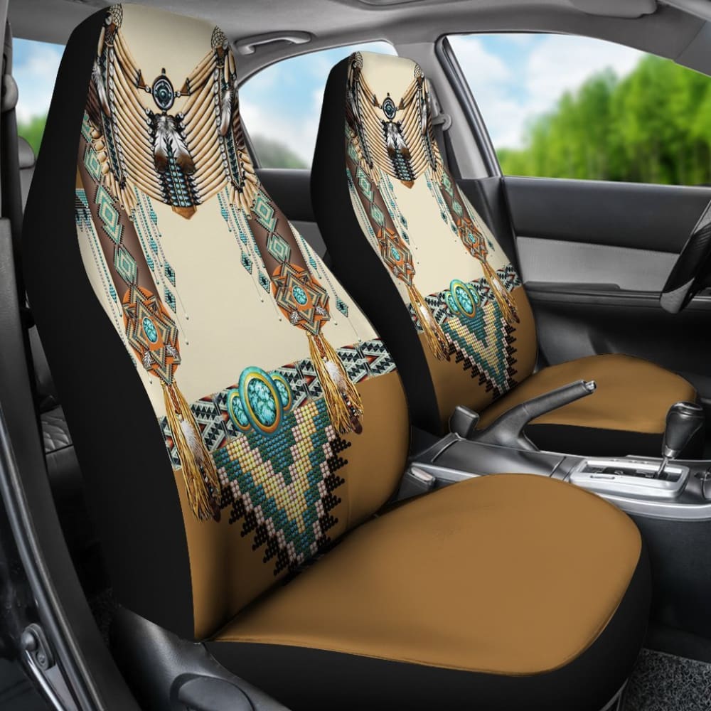 Brown Pattern Breastplate Native American Car Seat Cover 093223 - YourCarButBetter