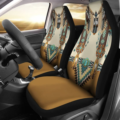 Brown Pattern Breastplate Native American Car Seat Cover 093223 - YourCarButBetter
