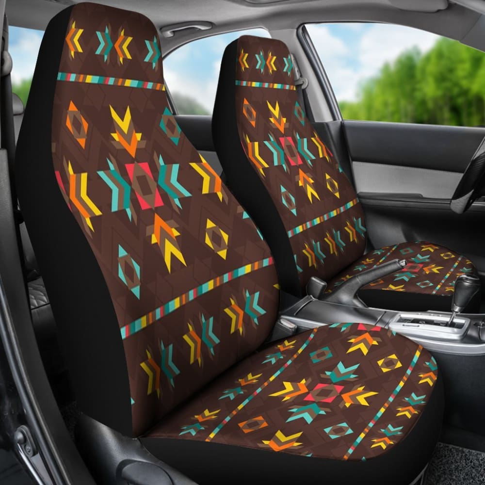 Brown Pattern Native Car Seat Cover 093223 - YourCarButBetter