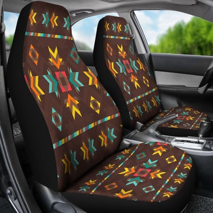 Brown Pattern Native Car Seat Cover 093223 - YourCarButBetter
